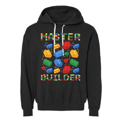 Master Builder Funny Building Blocks For Boys Garment-Dyed Fleece Hoodie
