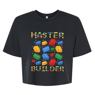 Master Builder Funny Building Blocks For Boys Bella+Canvas Jersey Crop Tee