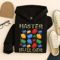 Master Builder Funny Building Blocks For Boys Hoodie