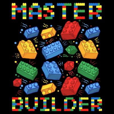 Master Builder Funny Building Blocks For Boys T-Shirt