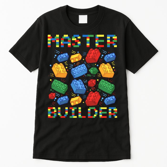 Master Builder Funny Building Blocks For Boys Tall T-Shirt