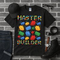 Master Builder Funny Building Blocks For Boys Tall T-Shirt