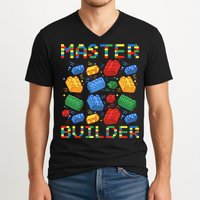 Master Builder Funny Building Blocks For Boys V-Neck T-Shirt