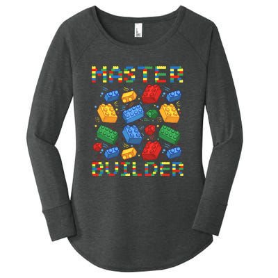 Master Builder Funny Building Blocks For Boys Women's Perfect Tri Tunic Long Sleeve Shirt