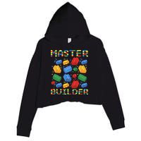 Master Builder Funny Building Blocks For Boys Crop Fleece Hoodie
