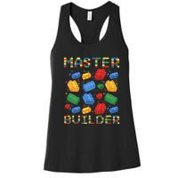 Master Builder Funny Building Blocks For Boys Women's Racerback Tank