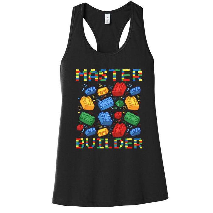 Master Builder Funny Building Blocks For Boys Women's Racerback Tank