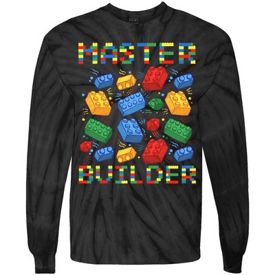 Master Builder Funny Building Blocks For Boys Tie-Dye Long Sleeve Shirt