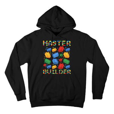 Master Builder Funny Building Blocks For Boys Tall Hoodie