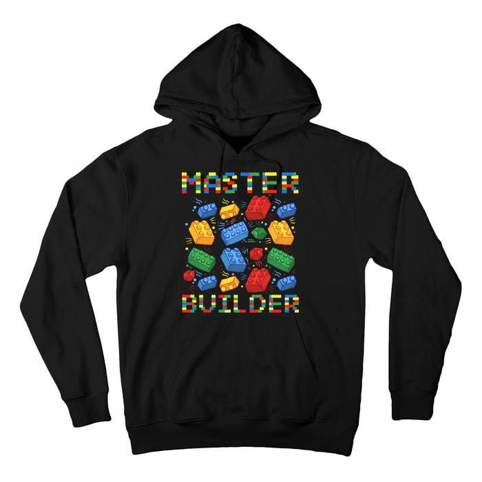 Master Builder Funny Building Blocks For Boys Tall Hoodie