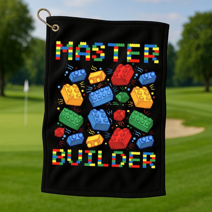 Master Builder Funny Building Blocks For Boys Golf Towel