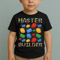 Master Builder Funny Building Blocks For Boys Toddler T-Shirt