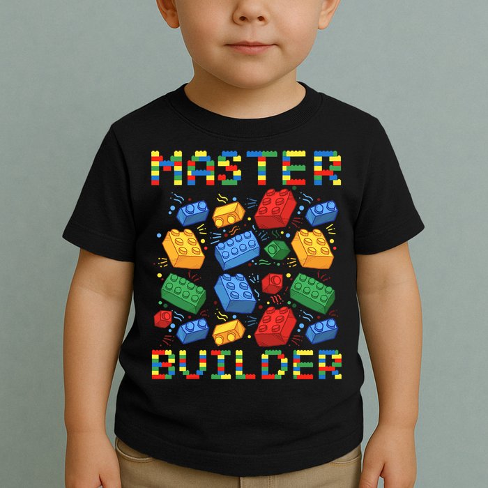 Master Builder Funny Building Blocks For Boys Toddler T-Shirt