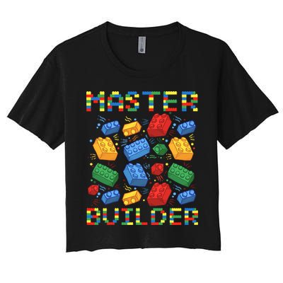 Master Builder Funny Building Blocks For Boys Crop Top