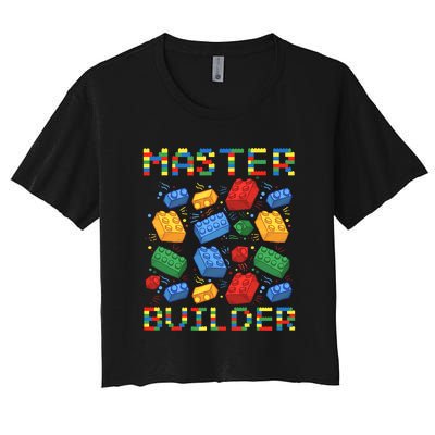 Master Builder Funny Building Blocks For Boys Women's Crop Top Tee