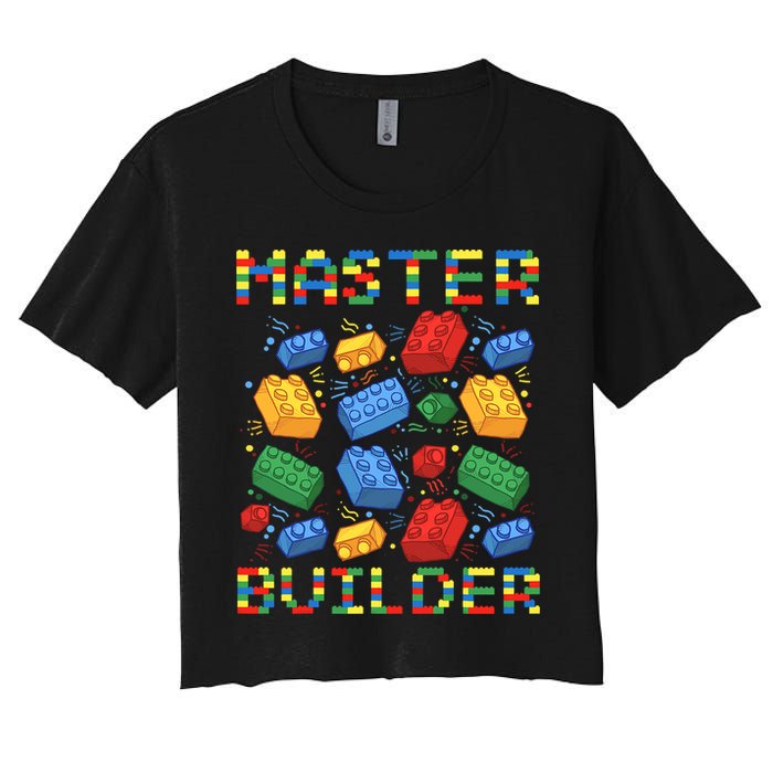 Master Builder Funny Building Blocks For Boys Crop Top