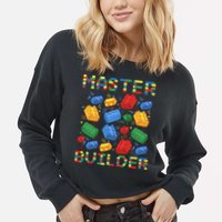 Master Builder Funny Building Blocks For Boys Cropped Pullover Crew