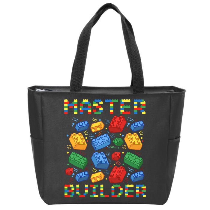 Master Builder Funny Building Blocks For Boys Zip Tote Bag