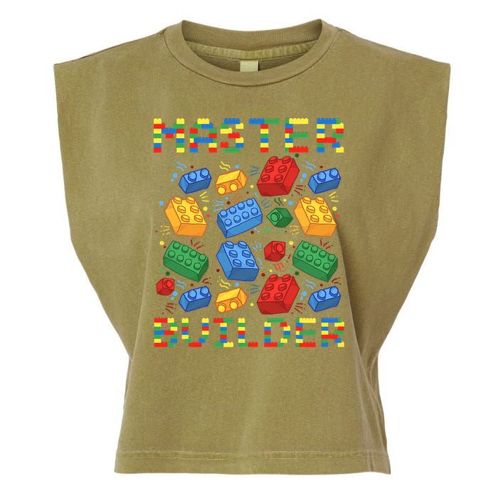 Master Builder Funny Building Blocks For Boys Garment-Dyed Women's Muscle Tee