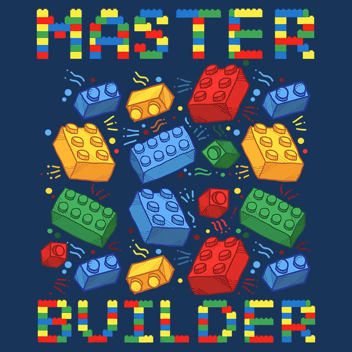 Master Builder Funny Building Blocks For Boys Infant Baby Jersey Bodysuit