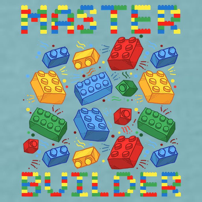 Master Builder Funny Building Blocks For Boys Sueded Cloud Jersey T-Shirt