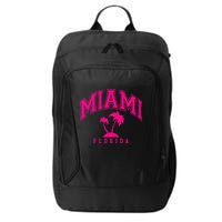 Miami Beach Florida Palms Palm Trees Preppy Varsity Pink City Backpack