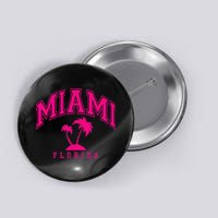Miami Beach Florida Palms Palm Trees Preppy Varsity Pink Button
