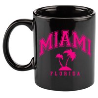 Miami Beach Florida Palms Palm Trees Preppy Varsity Pink 11oz C Handle Ceramic Mug