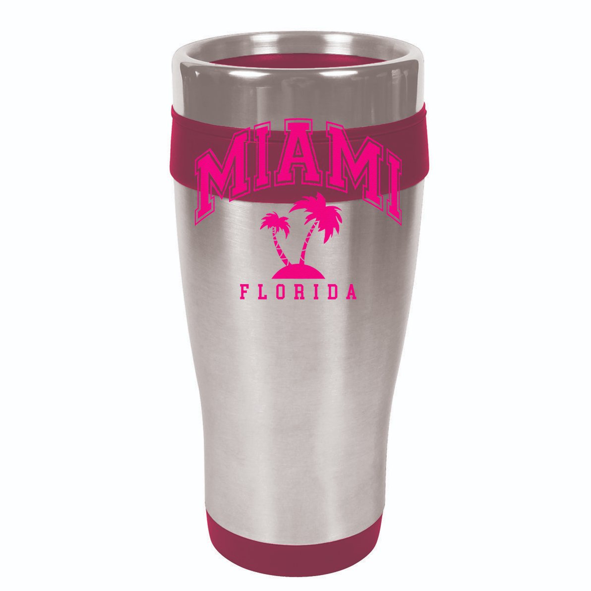 Miami Beach Florida Palms Palm Trees Preppy Varsity Pink Cooling Performance Long Sleeve Crew