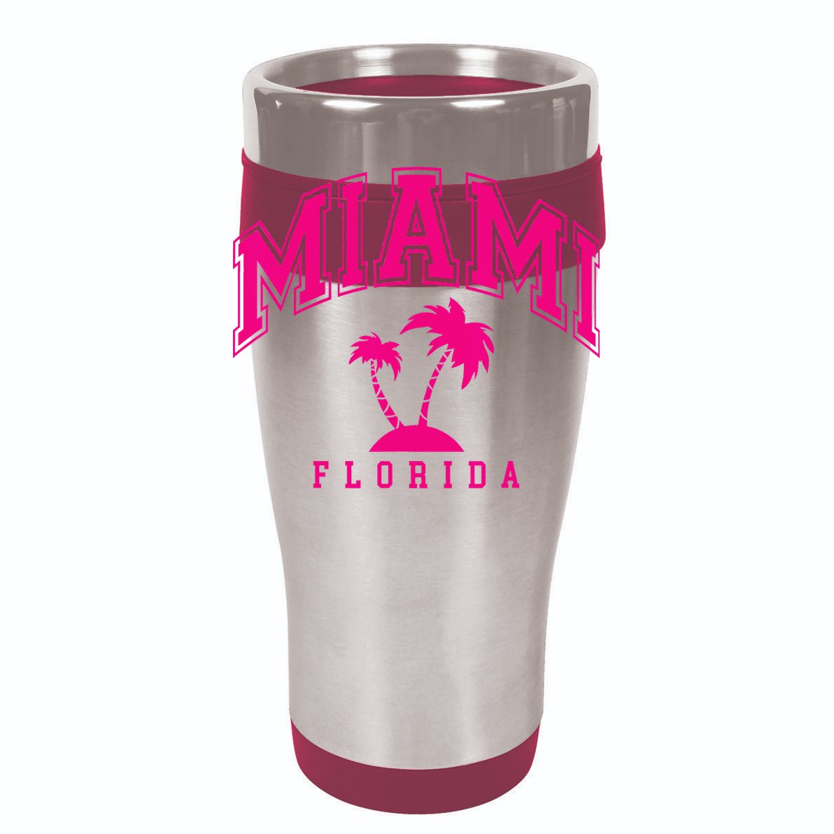 Miami Beach Florida Palms Palm Trees Preppy Varsity Pink Hat