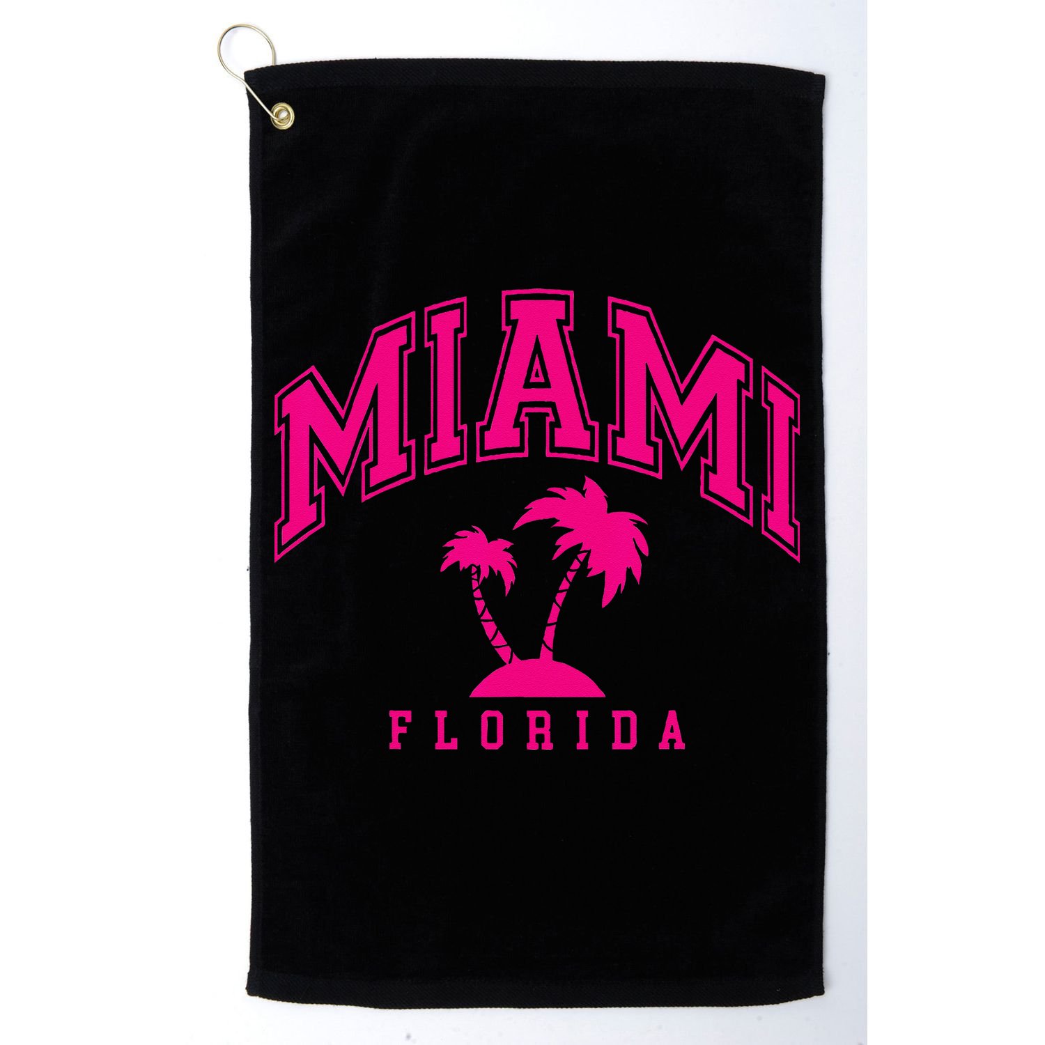 Miami Beach Florida Palms Palm Trees Preppy Varsity Pink Golf Towel