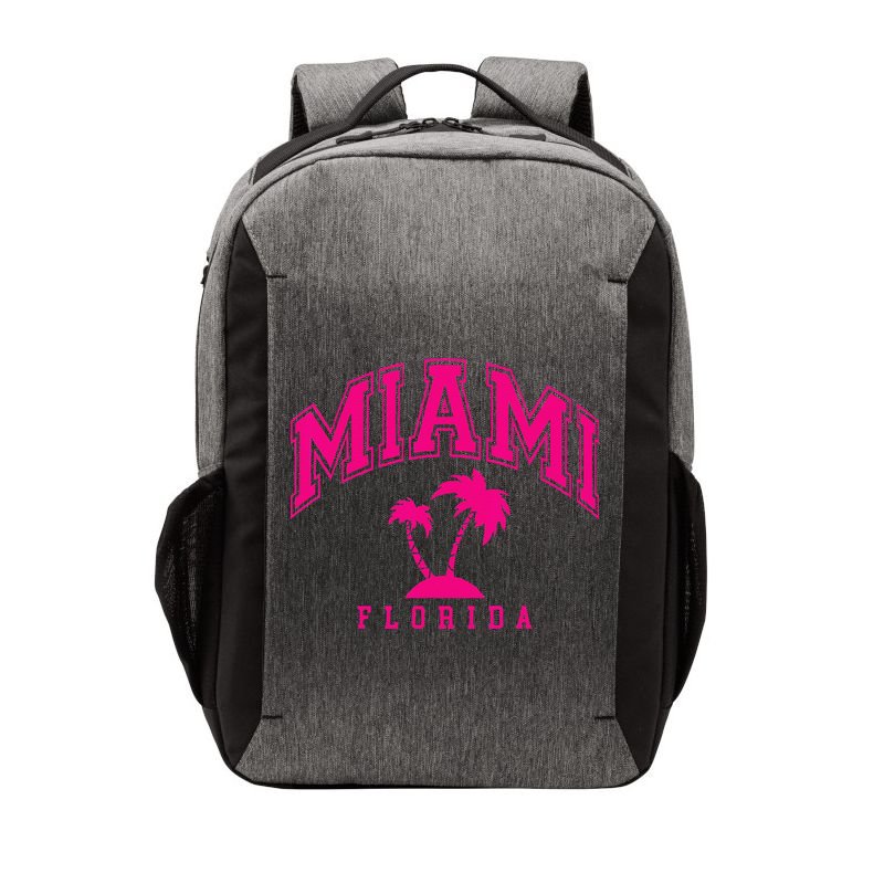 Miami Beach Florida Palms Palm Trees Preppy Varsity Pink Vector Backpack