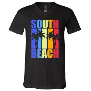 Miami Beach Florida Souvenir Colourful South Beach V-Neck T-Shirt