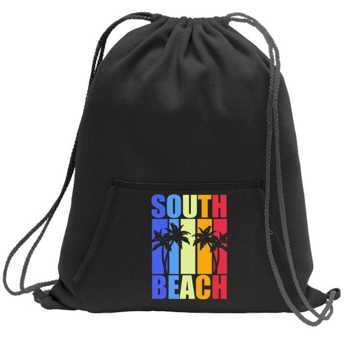 Miami Beach Florida Souvenir Colourful South Beach Sweatshirt Cinch Pack Bag