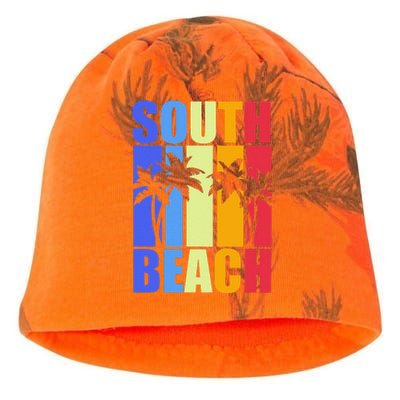 Miami Beach Florida Souvenir Colourful South Beach Kati - Camo Knit Beanie