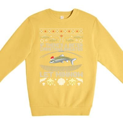 Minnow Bait Fish Trap Angler Fishing Premium Crewneck Sweatshirt