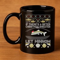 Minnow Bait Fish Trap Angler Fishing 11oz C Handle Ceramic Mug