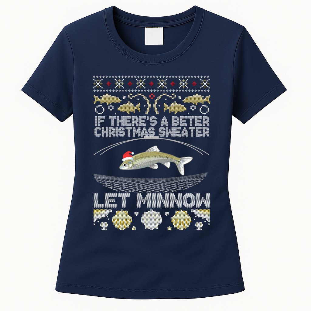 Minnow Bait Fish Trap Angler Fishing Womens T-Shirt