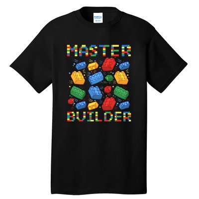 Master Builder Funny Building Blocks Gift Tall T-Shirt