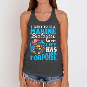 Marine Biology Future Marine Biologist Gift Saying Women's Knotted Racerback Tank