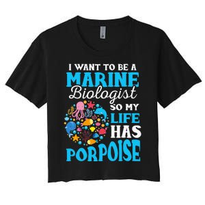 Marine Biology Future Marine Biologist Gift Saying Women's Crop Top Tee