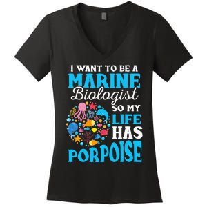 Marine Biology Future Marine Biologist Gift Saying Women's V-Neck T-Shirt