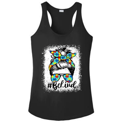 Messy Bun For MotherS Day Be Kind Autism Awareness Gift Ladies PosiCharge Competitor Racerback Tank