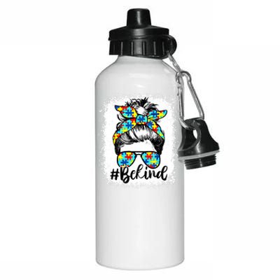 Messy Bun For MotherS Day Be Kind Autism Awareness Gift Aluminum Water Bottle