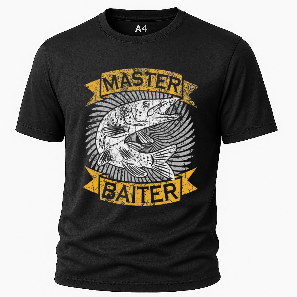 Master Baiter Funny Pike Fishing Gift Ice Fishing Musky Cooling Performance Crew T-Shirt