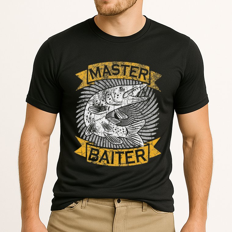 Master Baiter Funny Pike Fishing Gift Ice Fishing Musky Cooling Performance Crew T-Shirt