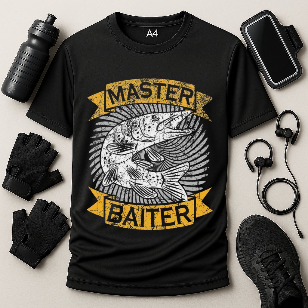 Master Baiter Funny Pike Fishing Gift Ice Fishing Musky Cooling Performance Crew T-Shirt