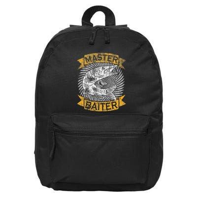 Master Baiter Funny Pike Fishing Gift Ice Fishing Musky 16 in Basic Backpack