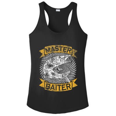 Master Baiter Funny Pike Fishing Gift Ice Fishing Musky Ladies PosiCharge Competitor Racerback Tank