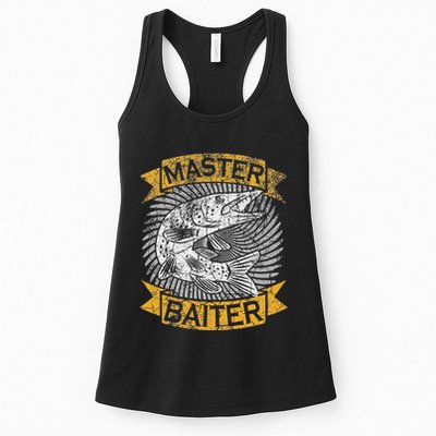 Master Baiter Funny Pike Fishing Gift Ice Fishing Musky Womens Tank Top